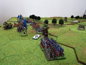 The right flank of the elf army preparing to advance up the hill