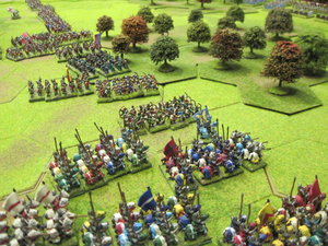 The massed English Knights ready to advance