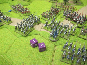 Snake eyes holts the Lancastrian advance - the Yorkist hold their ground.