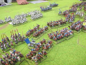 The Knights of the Teutonic Order follow up the attack of the Hungarian cavalry