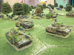 More German Panzers advance against the newly arrived British tanks