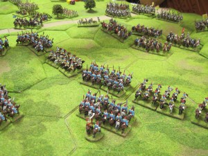 Korean cavalry advance quickly and form a battle line.
