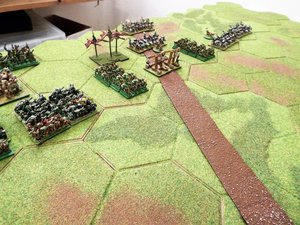 Left flank- dominated by the wolf riders and missile troops