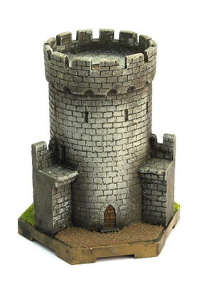 Resin tower inked and dry-brushed