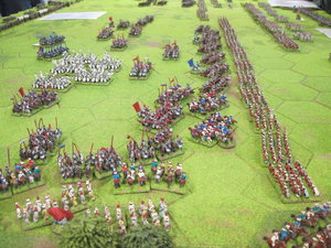 The Christian knights impact the massed Ottoman spearmen