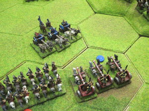 A British general a chariot unit demolish their opponents.