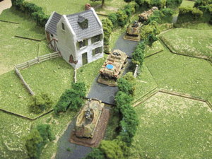 German AFV's advance along the road