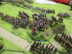 The Hungarian cavalry in a surprise charge hammer into the Yorkist cavalry