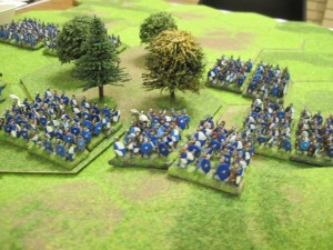 Romano British warrior hordes amass on the right of their line