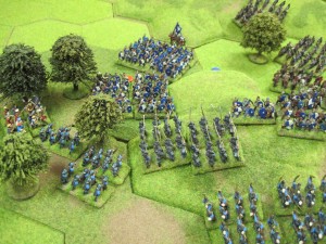 The British warriors fail to capture the 4-hex escarpment