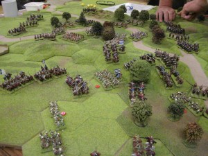 The Hungarian army becomes surrounded in the centre of the battlefield