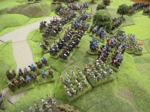 Mongol heavies and Hungarian knights fight for control of the hill