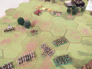 The aftermath. The remaining heavy cavalry flee back up the northern ridge