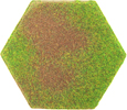 Single Hex Pack contains a mix of - FLOCKED Green and Green/Earth Hexes