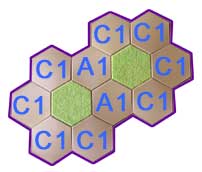 12 hex hill using slopes and single hexes