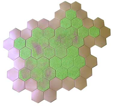 59 hex hill using hexon boards ,single hexes and slopes
